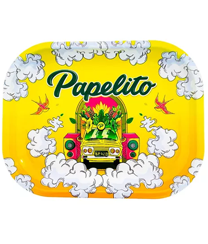 Bandeja de Fumo Metal - Papelito - Cor: Amarela / Tamanho: P